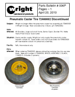 Wright Parts Bulletin No 6 New Caster Wheel  Black Rim