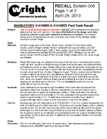 Wright Recall Bulletin No 8 Fuel Tank