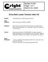 Wright Service Bulletin No 67 Drive Belt Lower Tension Kit