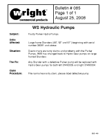 Wright Service Bulletin No 85 Return Back to Hydro Gear Pumps for Large Frame Standers